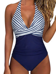 Costume da bagno donna con collo all'americana | moda mare snellente, intero con arricciatura