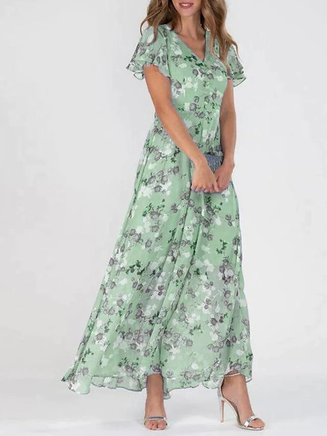 Elegantes | Geblümtes Chiffonkleid für Damen für dich