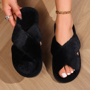Pantofole soffici da donna | Pantofole con punta aperta
