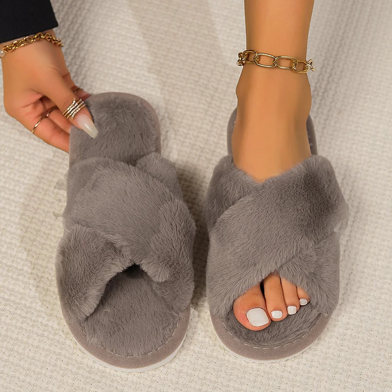 Pantofole soffici da donna | Pantofole con punta aperta