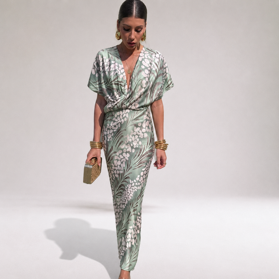 Abito lungo fluente | Elegante abito da sera da donna