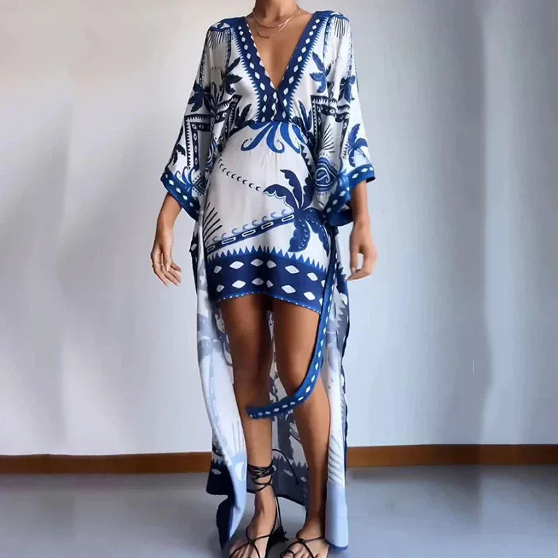 Schickes Boho-Kimono-Kleid mit Taillenband