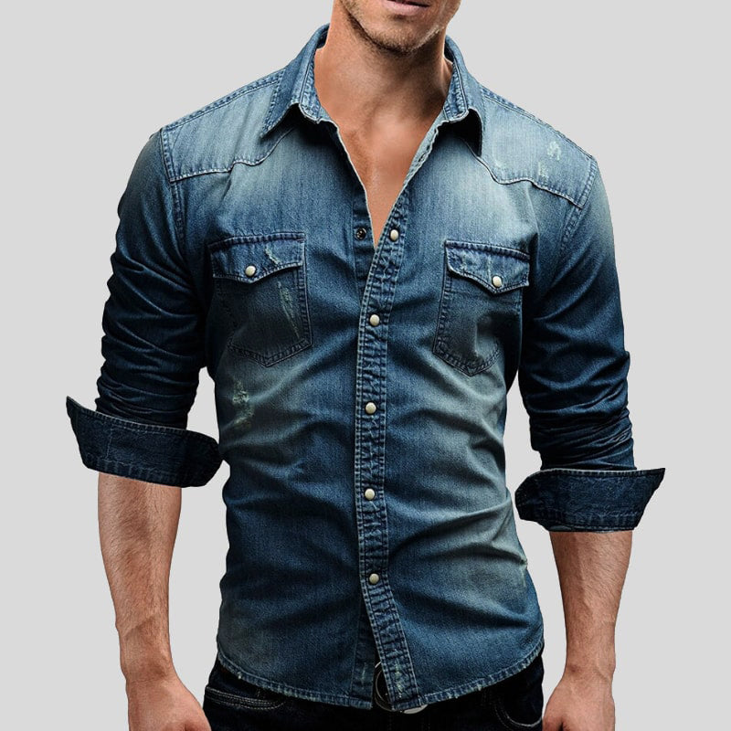 Cedric | Herren Denim-Hemd in Vintage-Optik