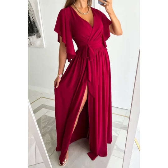 Julia - elegantes schwarzes maxikleid