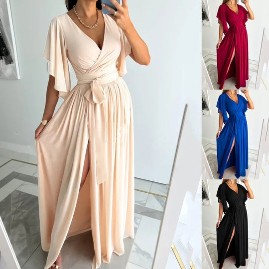 Julia - elegantes schwarzes maxikleid