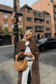 Galatea Trenchcoat – Langer Damen Trenchcoat aus Veganem Wildleder