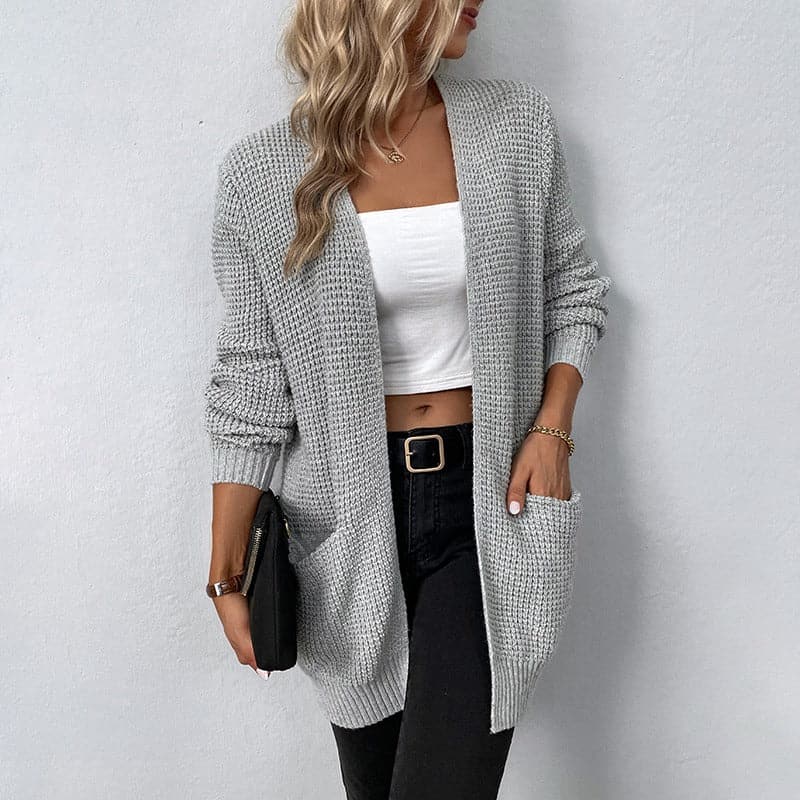 Damen Strickjacke mit V-Ausschnitt – Lässiger und gemütlicher Cardigan für Herbst und Winter