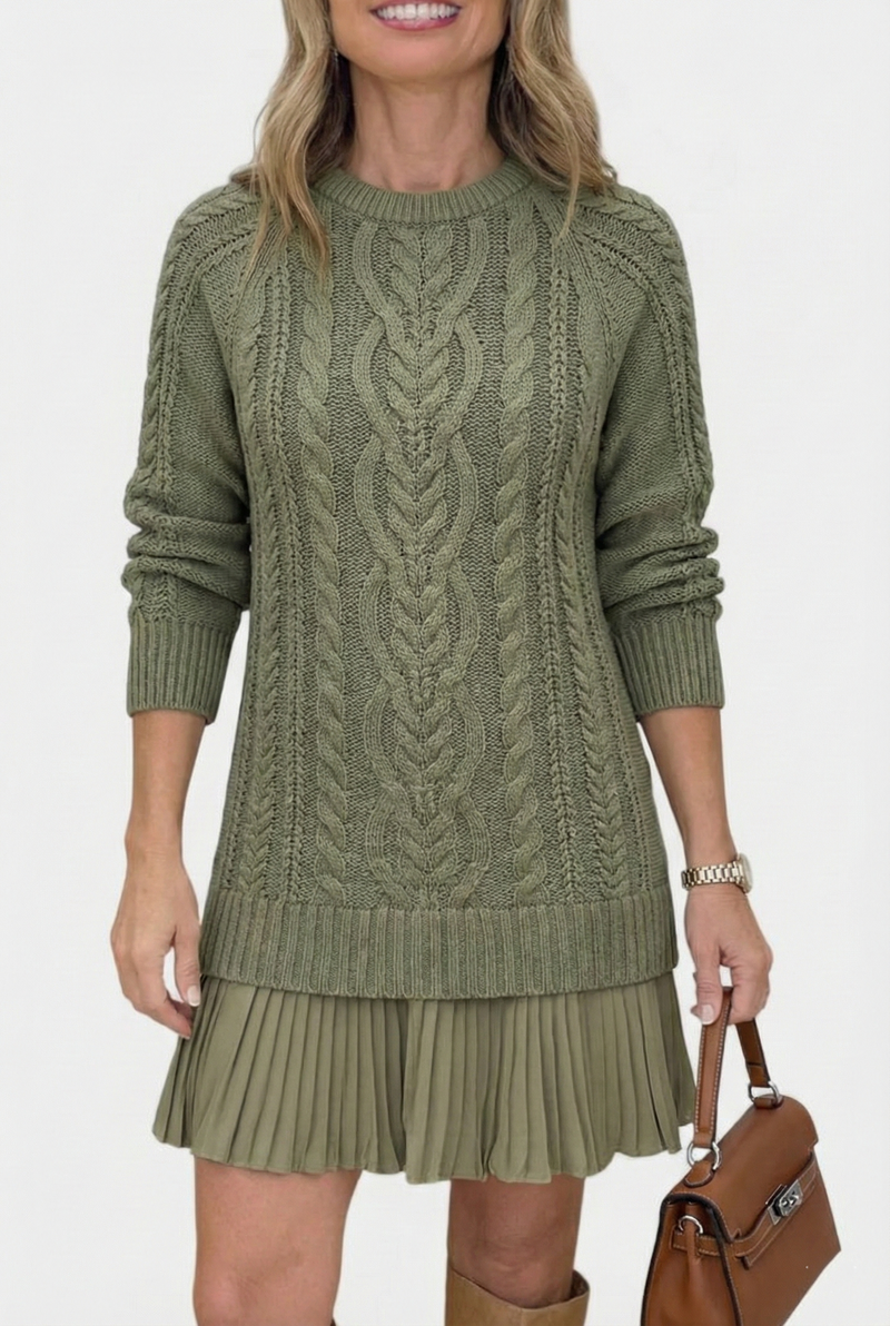 Dilin – Strickkleid Mit Zopfmuster