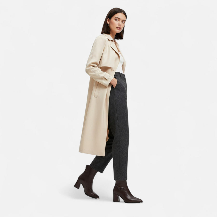 Damen-Chelsea-Stiefeletten mit Absatz | Reißverschluss, veganes Leder