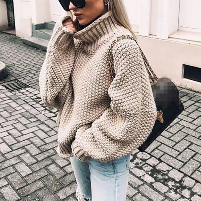 Gemütlicher Rollkragenpullover im Oversize-Stil