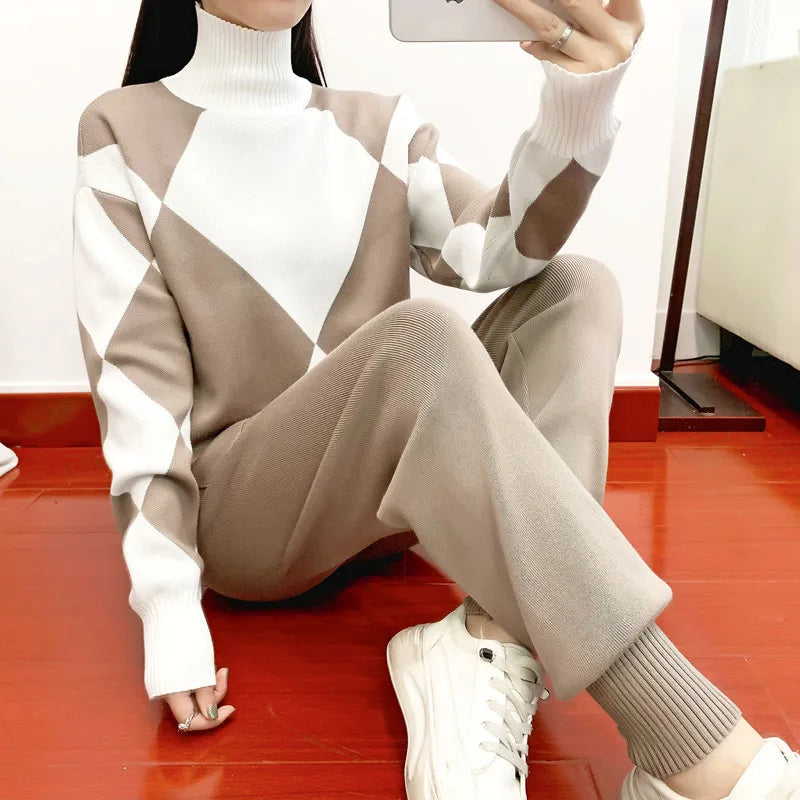 Elegantes Herbstset | Weiches Shirt + Lange Hose