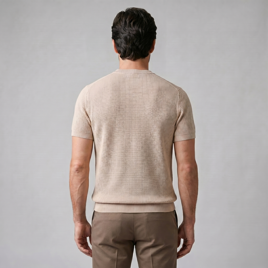 T-shirt a maglia costina da uomo | Girocollo casual