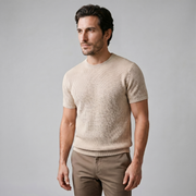 T-shirt a maglia costina da uomo | Girocollo casual