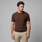 T-shirt a maglia costina da uomo | Girocollo casual
