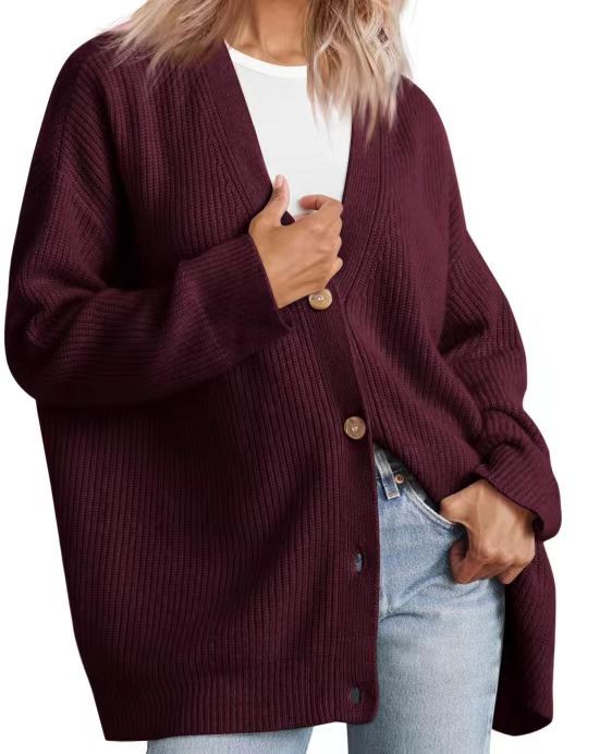 Gestreifte Strickjacke Damen mit entspannter Silhouette