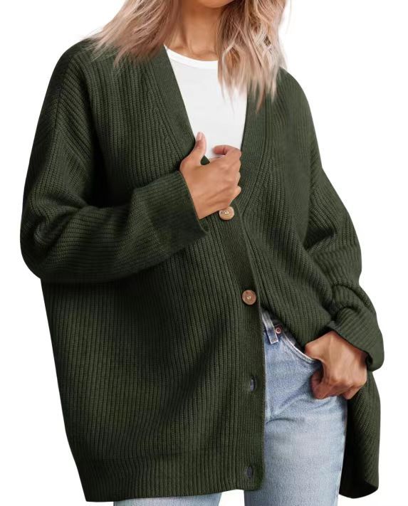 Gestreifte Strickjacke Damen mit entspannter Silhouette