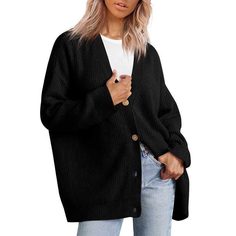 Gestreifte Strickjacke Damen mit entspannter Silhouette