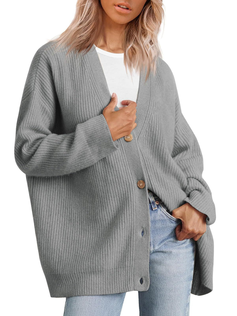 Gestreifte Strickjacke Damen mit entspannter Silhouette