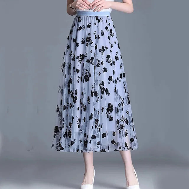 Trendy Mesh Midi-Rock - Fiona