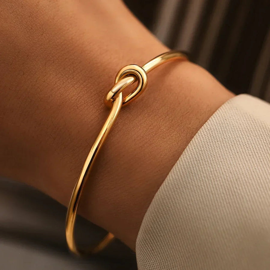 Bracciale d'oro con nodo | Bracciale regolabile da donna