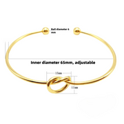 Bracciale d'oro con nodo | Bracciale regolabile da donna