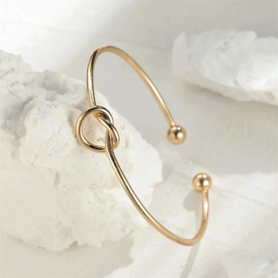 Bracciale d'oro con nodo | Bracciale regolabile da donna
