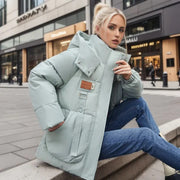 Damen Winter Daunenjacke mit Kapuze – Stylische, warme Pufferjacke für kalte Tage