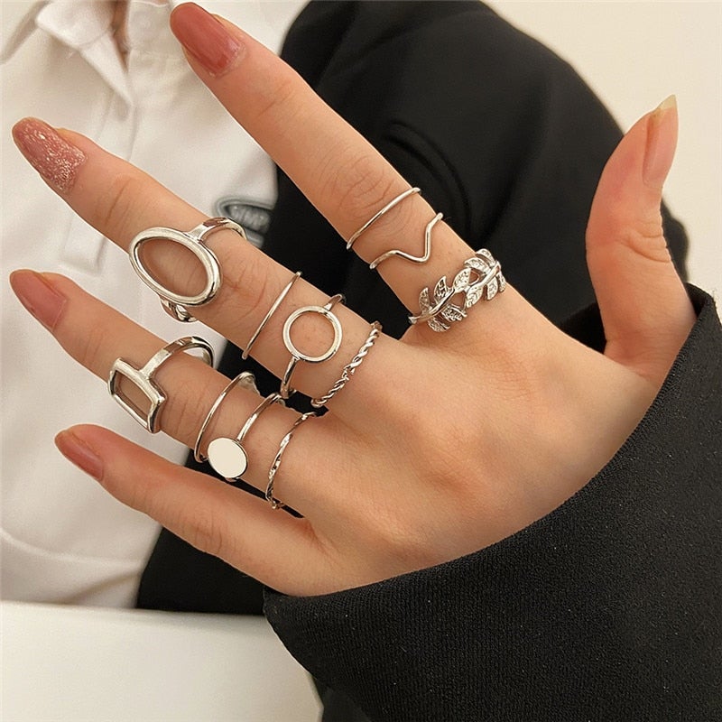 Pack mit 11 Vintage Silberringen