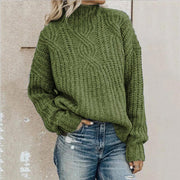 Damen Lockerer Freizeit Strickpullover | Rollkragen
