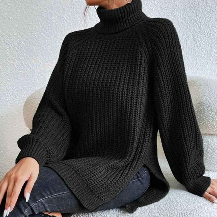 Damen Rollkragenpullover mit Lockerer Passform | Langarm