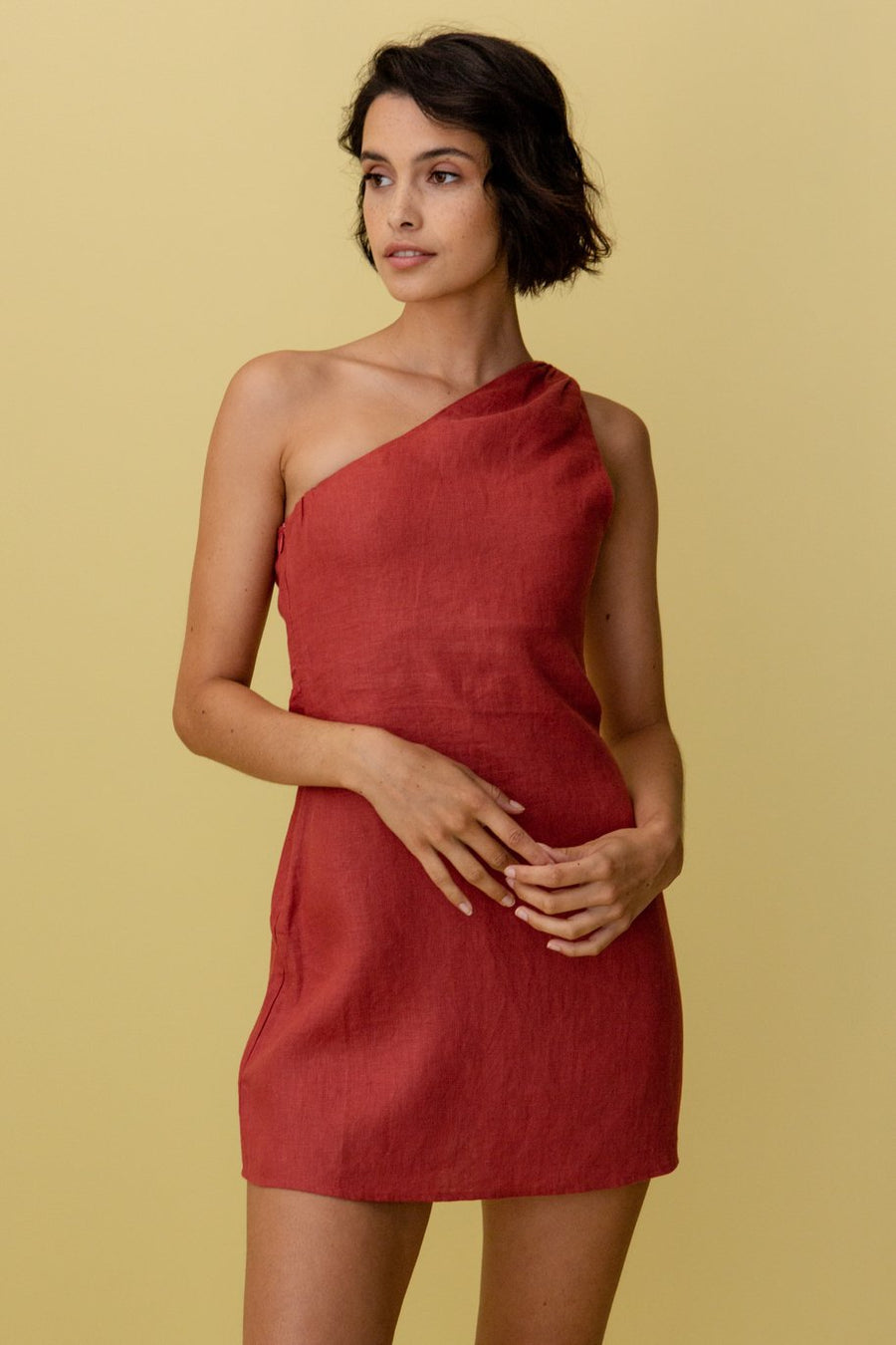 Damen-Minikleid - One-Shoulder - Sommer-Design
