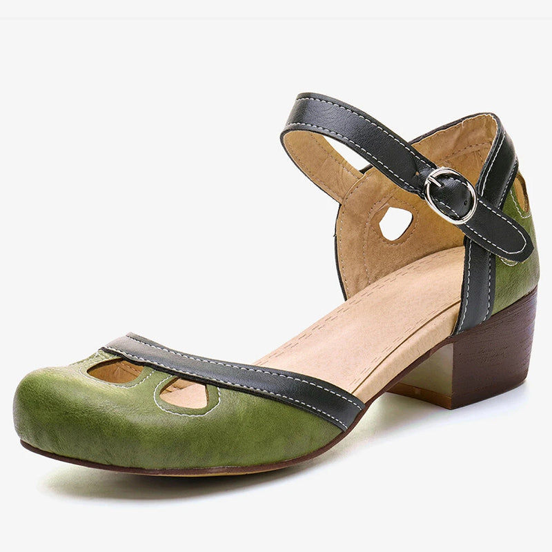 Darcey - Vintage-inspirierter Stil mit einer Retro-Ästhetik Sandalen Damen | Klassischer Riemen über dem Spann