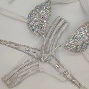 Heidi-Mode | Venus Urlaub V-Kragen Rhinestone Badeanzug Daimond Bikini Set Push-Up Badeanzug Bling Stein Badeanzug