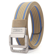 Unisex Gestreifter Canvas Ringgürtel