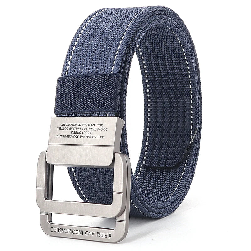 Unisex Gestreifter Canvas Ringgürtel