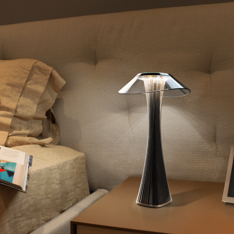 Kristall-LED-Tischlampe – Stilvolles, kabelloses Licht mit Touch-Dimmer & Farbwechsel