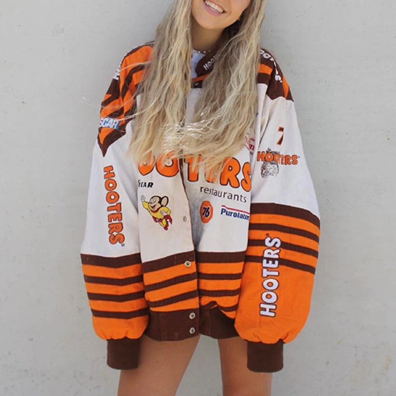 Oversized Hip-Hop Streetjacke für trendbewusste Frauen