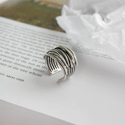 925 Sterling Silber Verstellbarer Ring in Schichten