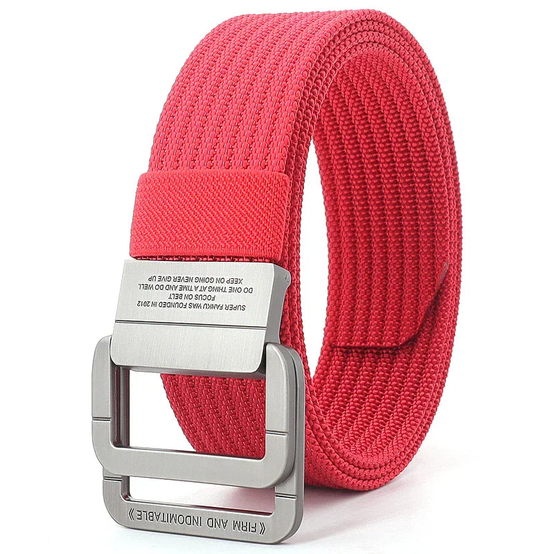 Unisex Gestreifter Canvas Ringgürtel