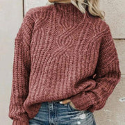 Damen Lockerer Freizeit Strickpullover | Rollkragen