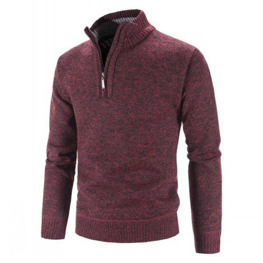 Halbarm Pullover mit modernem Reißverschluss