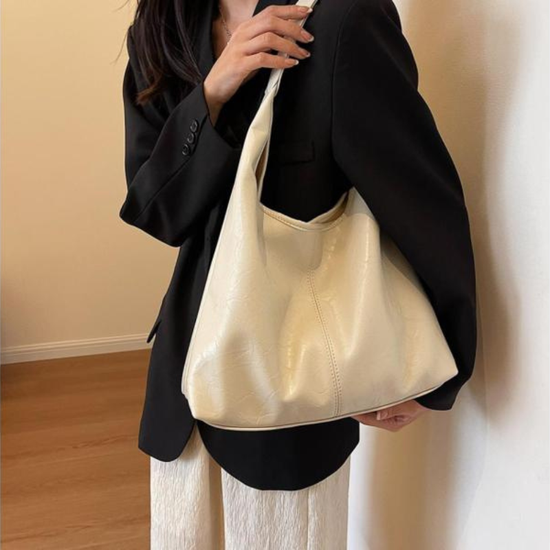 Halbrunde Umhängetasche Damen aus Kunstleder im Vintage-Look – Geräumige Crossbody Bag für Alltag und Ausgehen