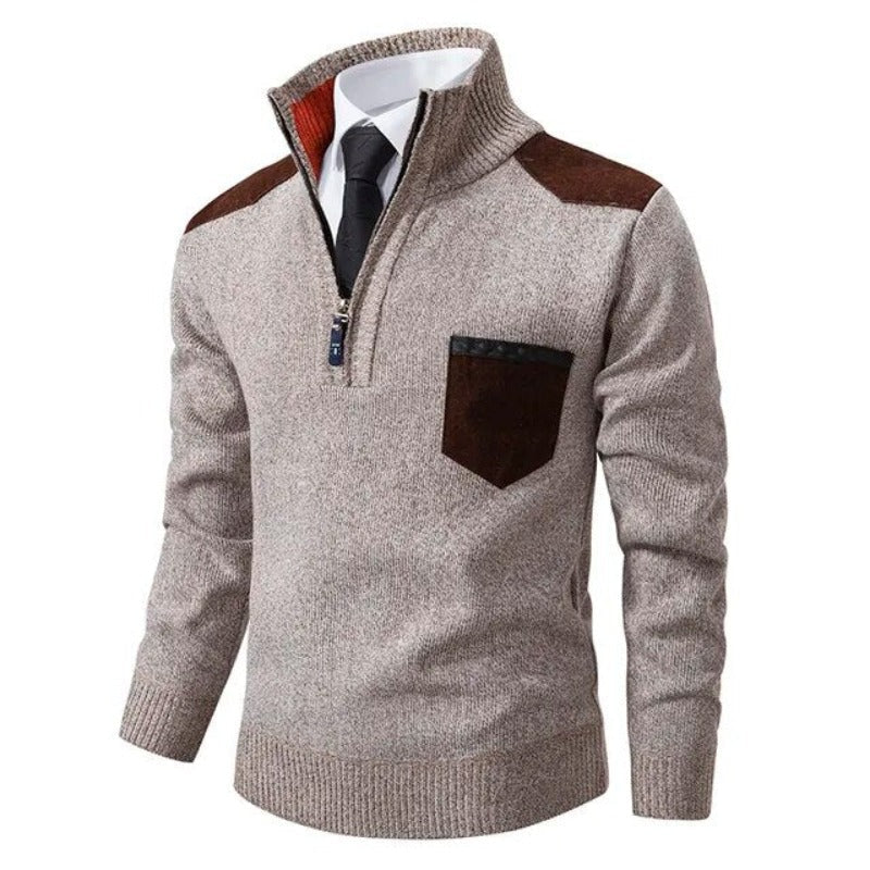 Halbzip Pullover mit modernem Akzent