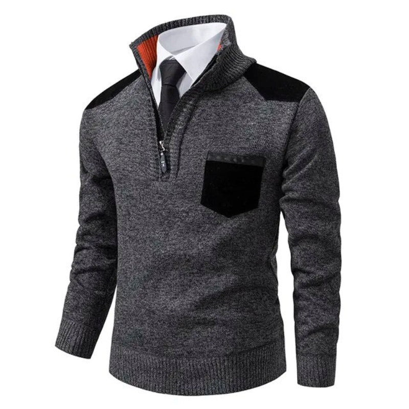 Halbzip Pullover mit modernem Akzent