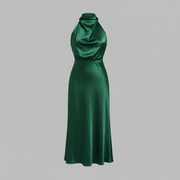 Abito da sera con collo alla coreana donna | Elegante vestito midi per matrimoni