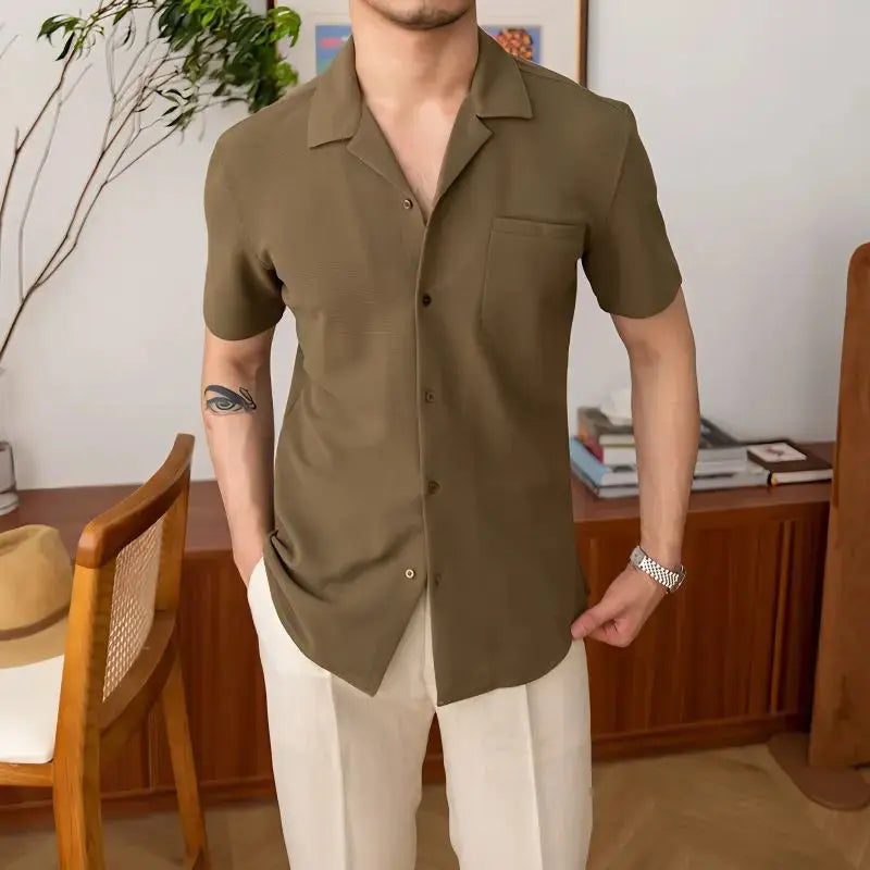 Aiden | Classic Relaxed Fit Kurzarm Herren Sommerhemd