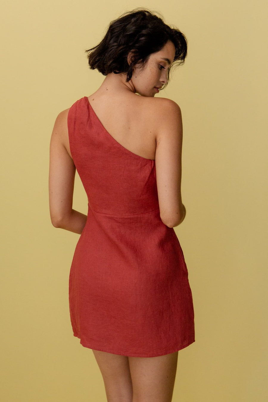 Damen-Minikleid - One-Shoulder - Sommer-Design