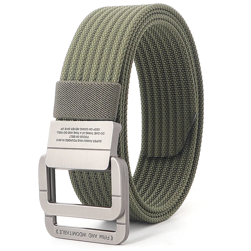 Unisex Gestreifter Canvas Ringgürtel