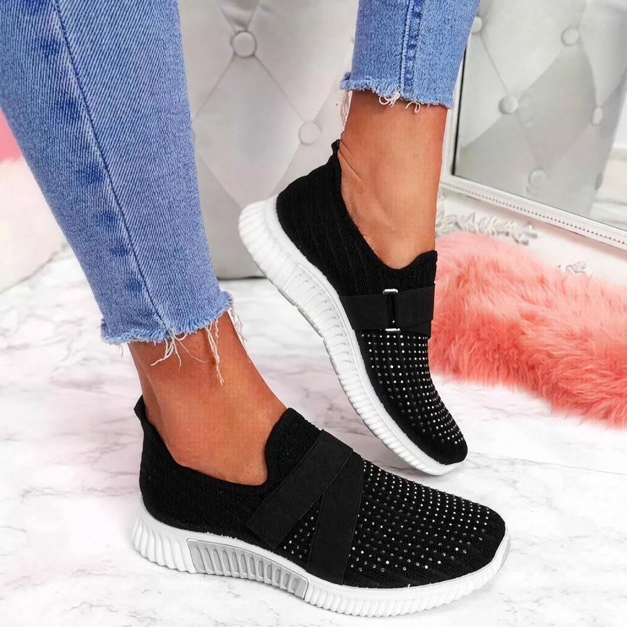 Kinsley - Slip-On Schuhe mit Kristallakzenten