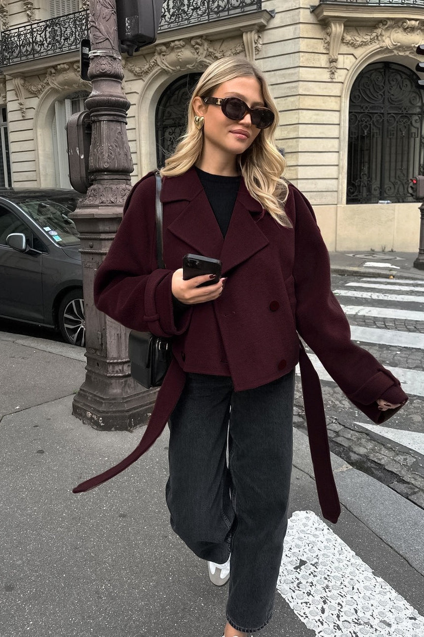 Daphne Kurzer Trenchcoat aus Kunstwolle